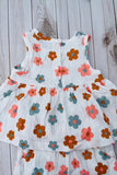Chic floral print gauze top & pant 2pc girls boutique set 2601081M
