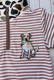 Western dog embroidery stripe top & camo shorts 2pc boy's boutique set 2601082M