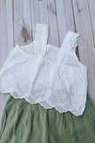 Trendy crop top & tiered ruffle wide leg pant girls boutique set 2601084M