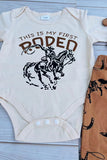 Western rodeo kid romper & pant & hat 3pc baby boutique sets 2601087M 15S2