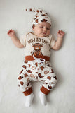 Western NEW TO THE HERD romper & pant & hat 3pc baby boutique sets 2601089M 15S3
