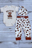 Western NEW TO THE HERD romper & pant & hat 3pc baby boutique sets 2601089M 15S3