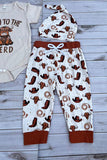 Western NEW TO THE HERD romper & pant & hat 3pc baby boutique sets 2601089M 15S3
