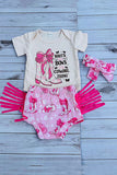 Western cowgirl romper & fringe bloomer baby boutique sets 2601090M 12S3
