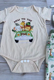 Chic animal print romper & pant & hat 3pc baby boutique sets 2601091M 15S3