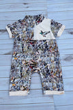 Western mallard embroidery short sleeve baby boutique jumpsuit 2601093M 15S1