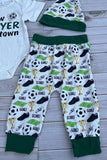 Western soccer romper & pant & hat 3pc baby boutique sets 2601094M 15S2