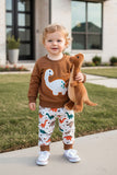 Trendy dinosaur sweatshirt & pant boy's boutique set 2601098M 15S1