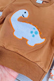 Trendy dinosaur sweatshirt & pant boy's boutique set 2601098M 15S1