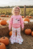 Halloween BOO embroidery sweatshirt & floral pant girls boutique set 2601099M
