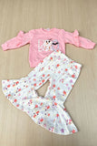 Halloween BOO embroidery sweatshirt & floral pant girls boutique set 2601099M
