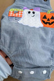 Halloween pumpkin embroidery corduroy baby boutique romper 2601100M 15S2