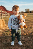 Western leopard bull skull sweatshirt & pant boy's boutique set 2601101M 12S3