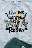 Western leopard bull skull sweatshirt & pant boy's boutique set 2601101M 12S3
