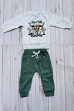 Western leopard bull skull sweatshirt & pant boy's boutique set 2601101M 12S3
