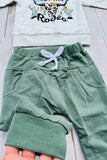 Western leopard bull skull sweatshirt & pant boy's boutique set 2601101M 12S3
