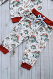 Western dinosaur print sweatshirt & pant boy's boutique set 2601102M 15S1