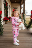 Christmas santa pink top & pant baby girls boutique set 2601103M 7S4