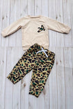 Western malladrd embroidery sweatshirt & pant boy's boutique set 2601104M