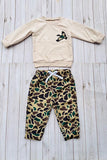 Western malladrd embroidery sweatshirt & pant boy's boutique set 2601104M
