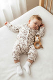 Western one piece beige long sleeve baby boutique pajamas 2601105M 14S2