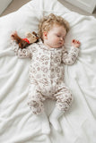 Western one piece beige long sleeve baby boutique pajamas 2601105M 14S2