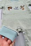 Western hunting embroidery stripe long sleeve baby boutique jumpsuit 2601106M 15S4