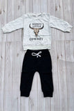 Western "MAMA'S LITTLE COWBOY" sweatshirt & pant boy's boutique set 2601107M 16S1