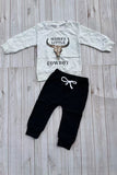 Western "MAMA'S LITTLE COWBOY" sweatshirt & pant boy's boutique set 2601107M 16S1
