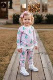 Christmas tree print pink long sleeve sweatshirt & pant girls boutique set 2601109M 8S7