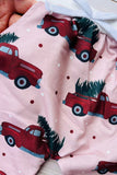 Christmas & truck tree print pink long sleeve sweatshirt & pant girls boutique set 2601110M 8S7