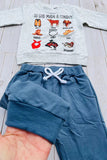 Western "SO GOD MADE A COWBOY"sweatshirt & pant boy's boutique set 2601111M 12S3
