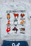 Western "SO GOD MADE A COWBOY"sweatshirt & pant boy's boutique set 2601111M 12S3