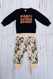 Western "MAMA'S LITTLE COWBOY" sweatshirt & pant boy's boutique set 2601113M 12S3