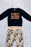 Western "MAMA'S LITTLE COWBOY" sweatshirt & pant boy's boutique set 2601113M 12S3