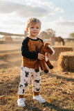 Western YEE-HAW cowboy raglan sweatshirt & pant boy's boutique set 2601114M 12S1/12S3