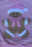 Christmas pink stripe gingerbread top & pant baby girls boutique set 2601117M