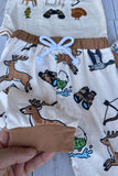 Western Daddy's hunting buddy romper & pant & hat 3pc baby boutique sets 2601119M