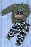 Western MY SOUTHERN BOY embroidery top & camo pant 2pc boy's boutique set 2601120M