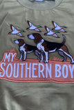 Western MY SOUTHERN BOY embroidery top & camo pant 2pc boy's boutique set 2601120M