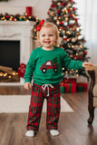 Chrismas truck & tree long sleeve top & pant unisex kids boutique set 2601121M