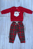 Chrismas Santa patch red long sleeve top & pant unisex kids boutique set 2601123M 8S7