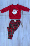 Chrismas Santa patch red long sleeve top & pant unisex kids boutique set 2601123M 8S7