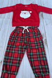 Chrismas Santa patch red long sleeve top & pant unisex kids boutique set 2601123M 8S7