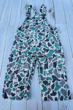 Western corduroy camo print adjustable boy's boutique overalls 2601124M