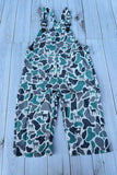 Western corduroy camo print adjustable boy's boutique overalls 2601124M