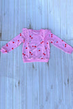 Trendy red cherry & ruffle lace long sleeve girls boutique top 2601127M 10S6