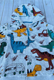 Western dinosaur print grey long sleeve hoody boy's boutique coat 2601128M 15S3