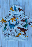Western dinosaur print grey long sleeve hoody boy's boutique coat 2601128M 15S3