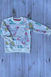 Western buttefly print long sleeve girls boutique top 2601129M 10S8